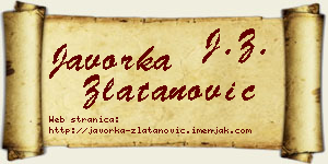Javorka Zlatanović vizit kartica